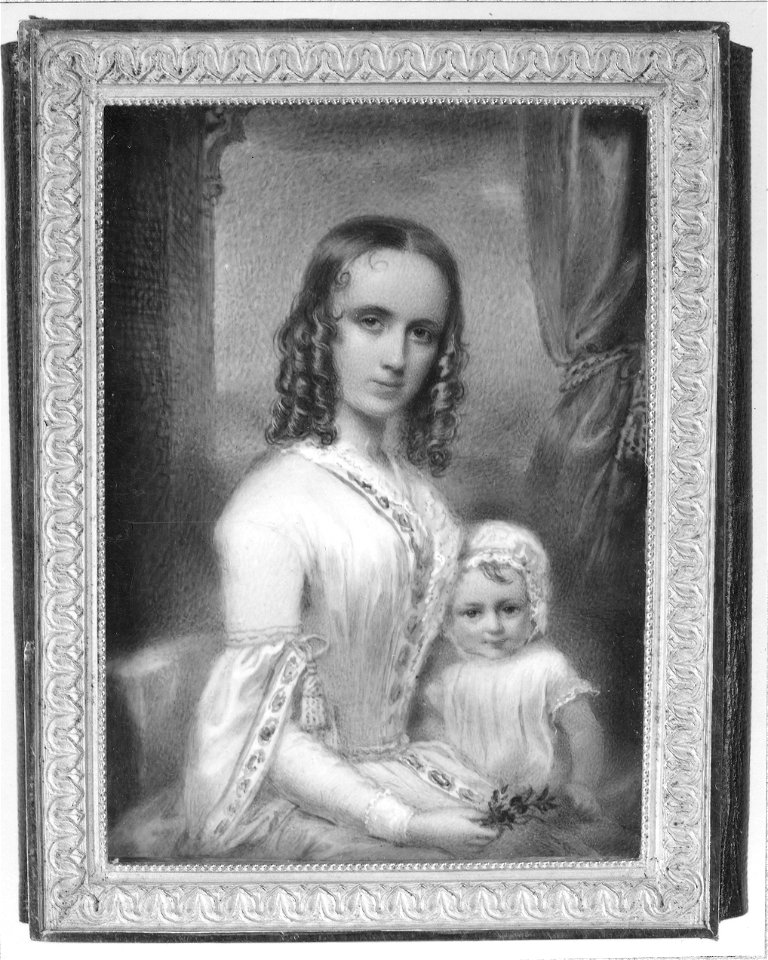 Emilie Högqvist, 1812-1846, och hennes son Max (Georg Kordik) - Nationalmuseum - 24241
