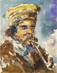 Emil von Gerliczy Pfeifenrauchender Bauer 1919