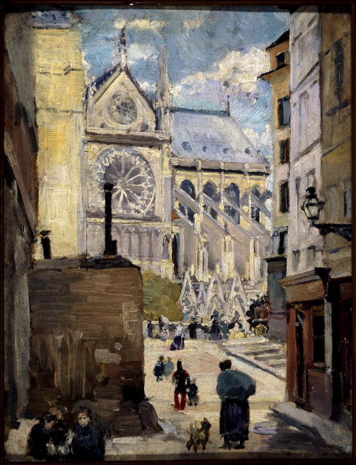 Emile Antoine Guillier - Notre-Dame, vue de la rue de l'Hôtel-Colbert - P147 - Musée Carnavalet