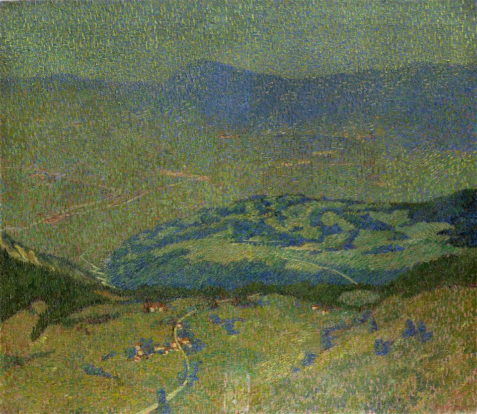 Emilio Longoni Paesaggio in Valtellina