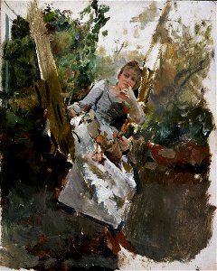 Emilio Sala Francés - Sketch (Woman on a Swing) - A265 - Hispanic Society of America
