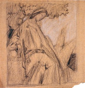 Emile Brunet (c 1890) - Femme pensive (dessin)