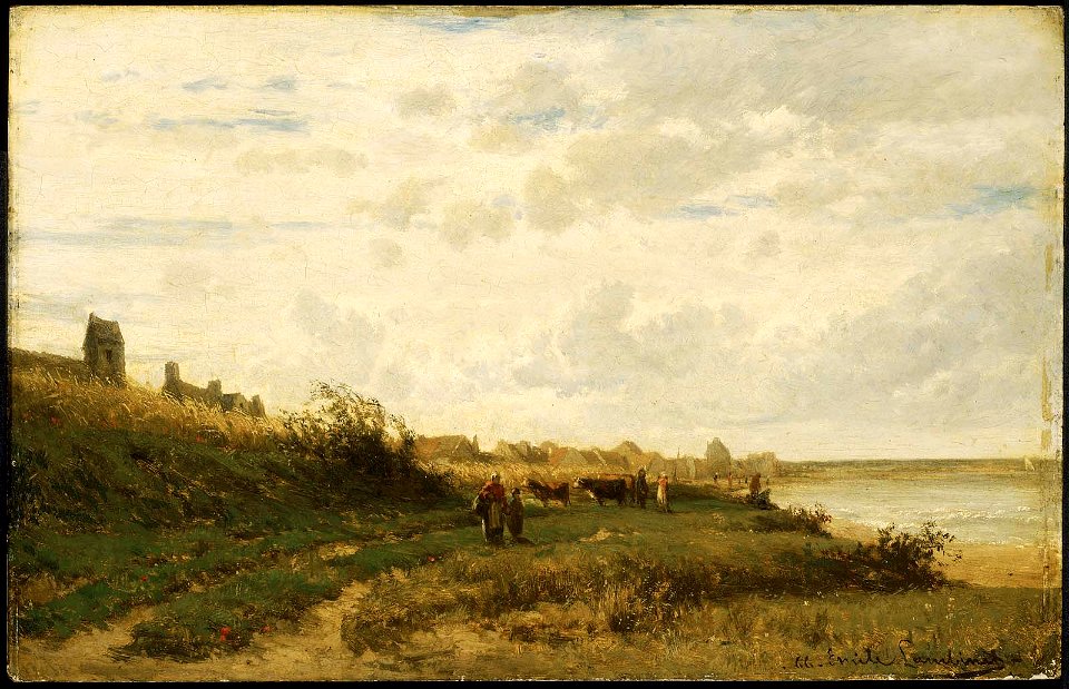 Emile Charles Lambinet - Village on the Sea - 37.600 - Museum of Fine Arts