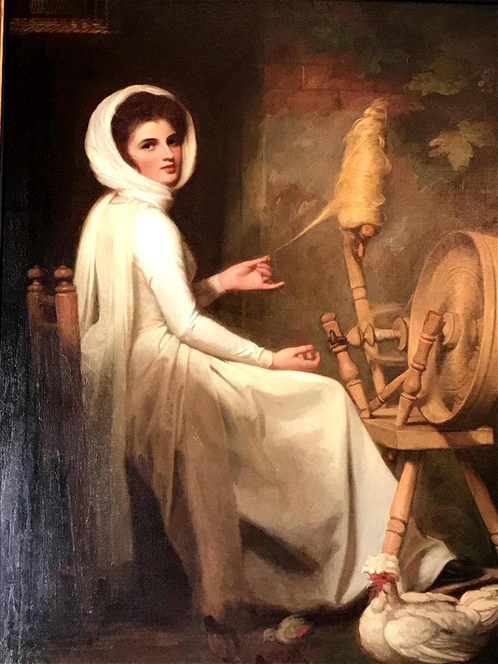 Emma Hart, aka Lady Hamilton, posing for The Spinstress, by George Romney