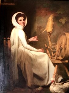 Emma Hart, aka Lady Hamilton, posing for The Spinstress, by George Romney
