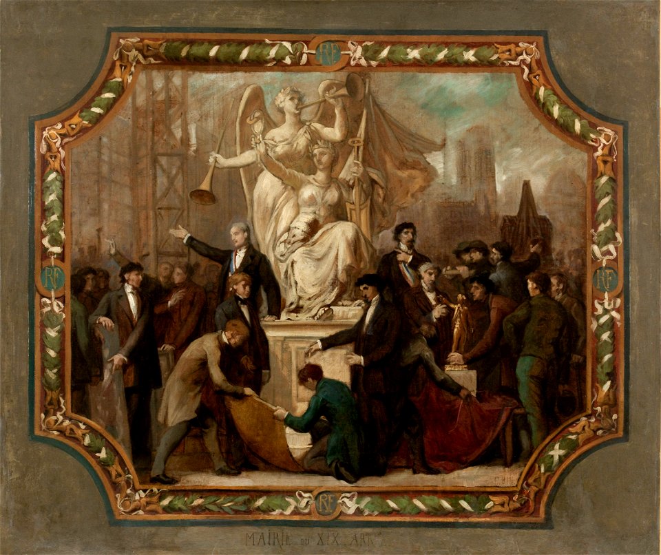 Emile Jean Baptiste Philippe Bin - Esquisse pour la salle des mariages de la mairie du 19ème arrondissement , Allégorie des Arts (plafond) - PPP4714 - Musée des Beaux-Arts de la ville de Paris