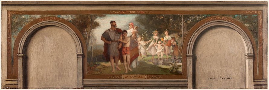 Emile Lévy - Esquisse pour le salon en hémicycle de la mairie du 16e , La famille - PPP4085 - Musée des Beaux-Arts de la ville de Paris