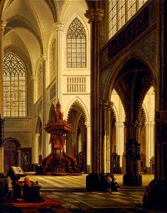 Emile P de Cauwer Kircheninterieur 1855