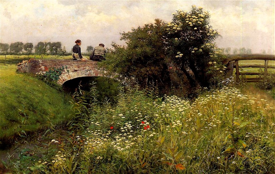 Emile Claus - A Meeting on the Bridge