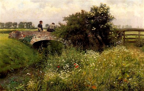 Emile Claus - A Meeting on the Bridge