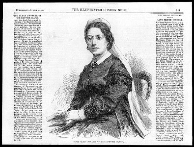 Emma, Queen Dowager Of The Sandwich Islands, The Illustrated London News, August 12, 1865. Free illustration for personal and commercial use.