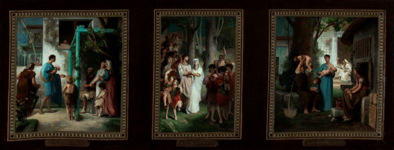 Emile Lévy - Esquisse pour la salle des mariages la mairie du 7ème arrondissement , La demande. Le mariage. La famille. - PPP4082 - Musée des Beaux-Arts de la ville de Paris