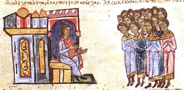 Emperor Leo VI receives an audience