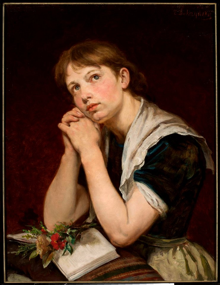 Emilia Dukszyńska-Dukszta - Girl with a book - MP 2073 MNW - National Museum in Warsaw