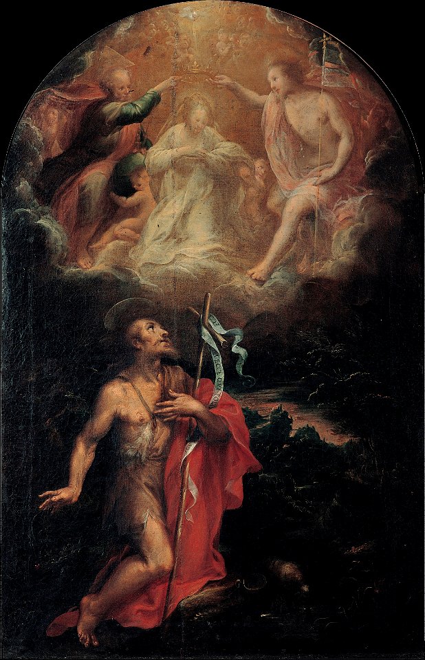 Emilian Painter - Coronation of the Virgin with Saint John the baptist - Google Art Project
