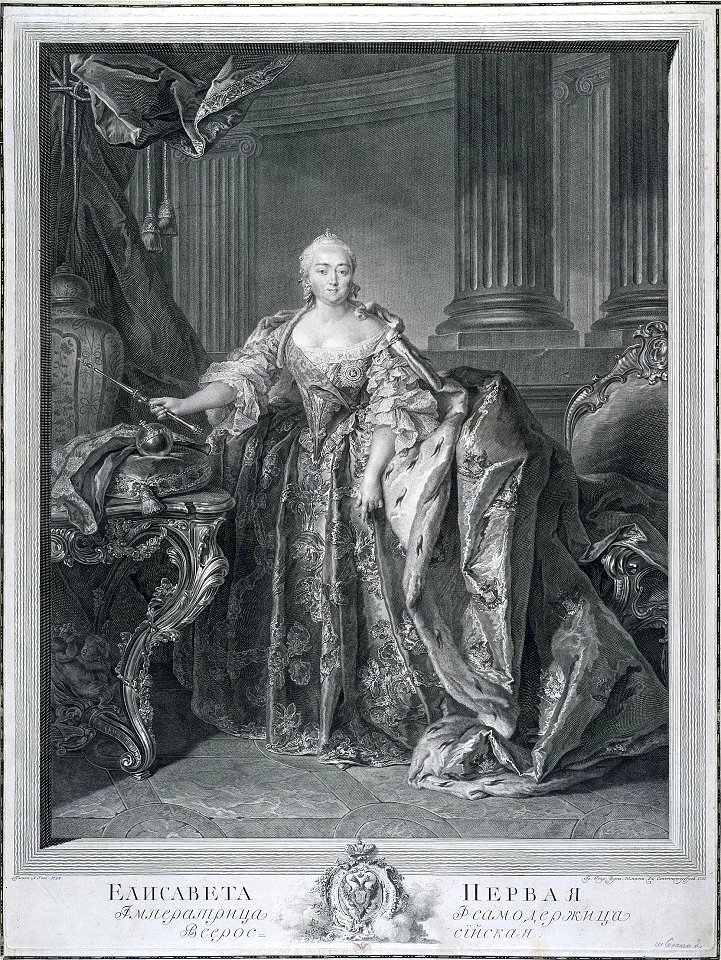 Empress Elizabeth of Russia by G.F.Schmidt after Tocque (1761)