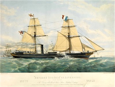 Empress Eugenie of Liverpool, 700 Tons. The Property of the West of France Steam Navigation Company. Launched 18th April 1855, and Named in Commemoration of the Visit of the Emperor and Empress of the French to Great RMG PY9071