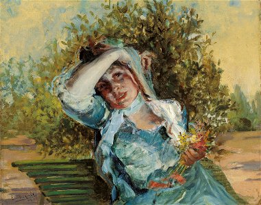 Emilio Sala Francés Girl with Flowers