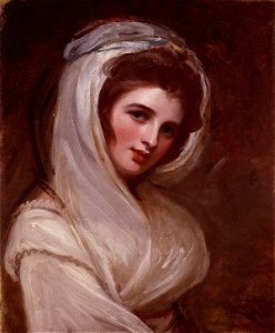 Emma, Lady Hamilton by George Romney. Free illustration for personal and commercial use.