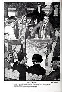 En el mitin, por Sancha