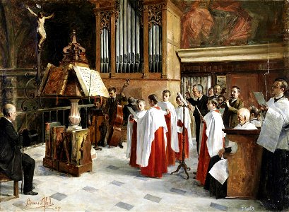 En el coro, de Vicente Borrás y Abella (Museo del Prado)