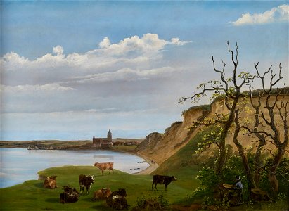 Emmerik Høegh-Guldberg, Udsigt over Aarhus fra en i nærheden liggende Klint, 1836, ARoS Aarhus Kunstmuseum