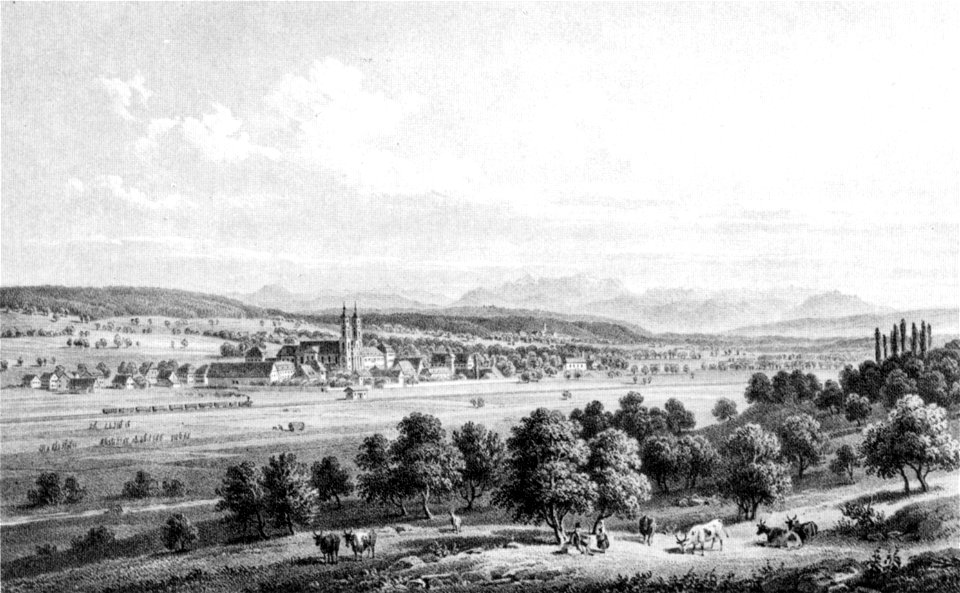 Emminger Weißenau von Nordwesten Lithograph um 1860