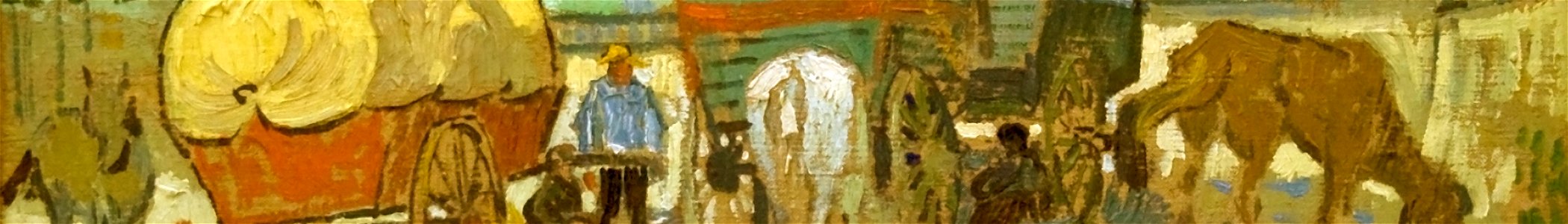 Encampment of Gypsies with Caravans banner