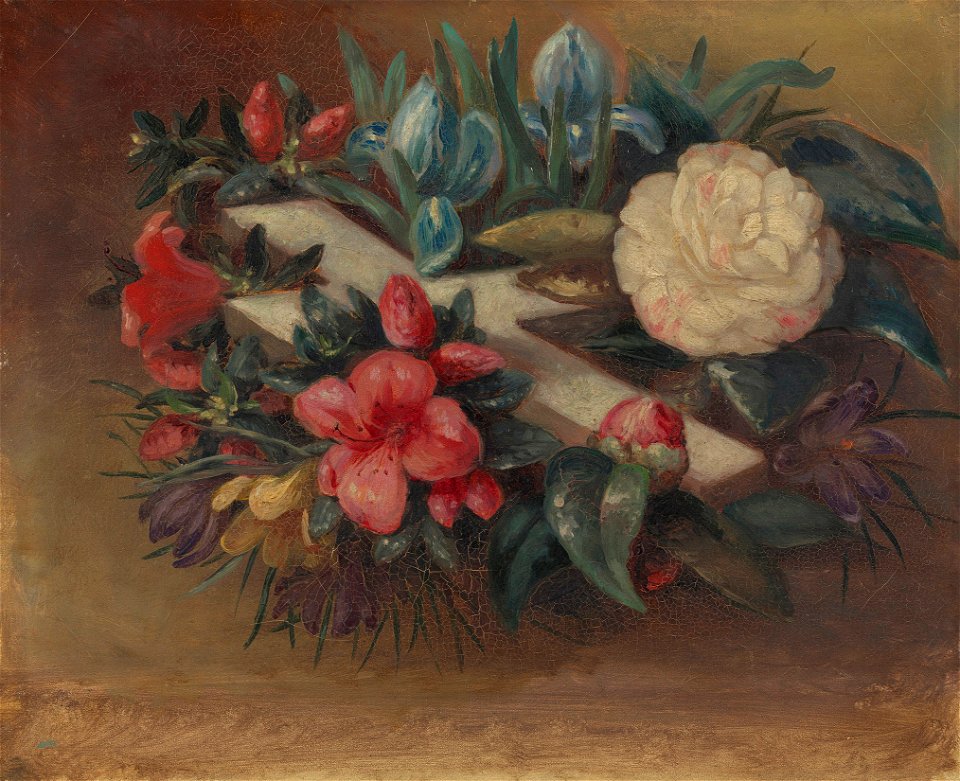 Empress Friedrich, consort of Friedrich III, Emperor of Germany ^ King of Prussia (1840-1901) - A Cross and Flowers - RCIN 403733 - Royal Collection