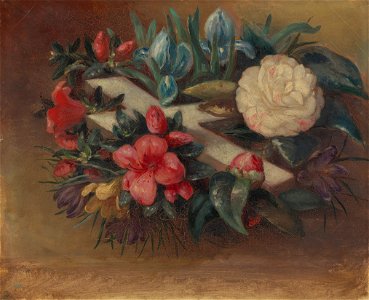Empress Friedrich, consort of Friedrich III, Emperor of Germany ^ King of Prussia (1840-1901) - A Cross and Flowers - RCIN 403733 - Royal Collection