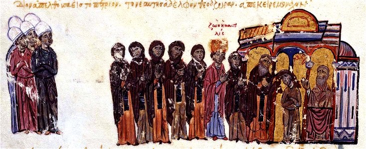 Empress Zoe tonsures her sister Theodora