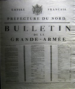 Empire Francais. Prefecture du Nord. Bulletin de la Grande-Armeee. Free illustration for personal and commercial use.