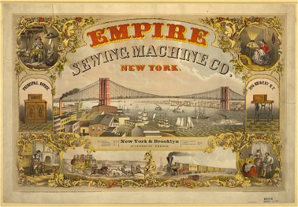 Empire Sewing Machine Co., New York - Henry Seibert & Bros., general lithographers and power press printers, N.Y. LCCN99402421. Free illustration for personal and commercial use.