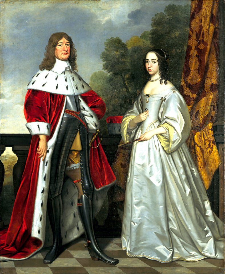 En atelier Gerrit van Honthorst - Double Portrait of Friedrich Wilhelm I (1620- 1688) and Louise Henriette (1627-1667) - 428 - Mauritshuis