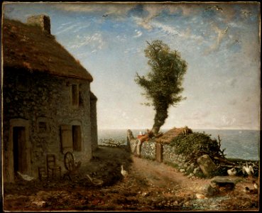End of the Hamlet of Gruchy (1866), Jean-François Millet. Free illustration for personal and commercial use.