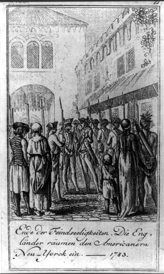 Ende dee Feindseeligkeiten, die Engländer räumen den Americanern Neu-Yorck ein. 1783