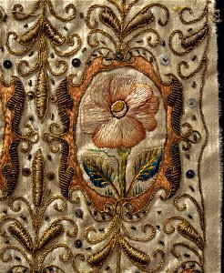 En söndersprättad harskinnsmuff som ägts av Gustav II Adolf (mönsterdetalj) - Livrustkammaren - 5212