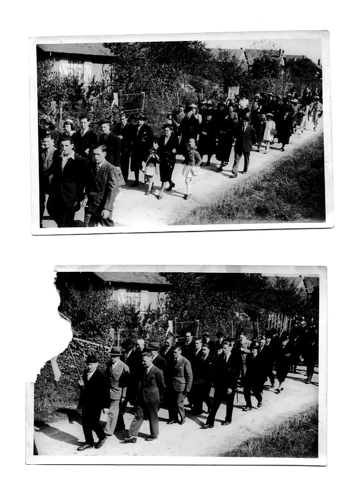 En chemin pour la consécration du calvaire du nouveau cimetière