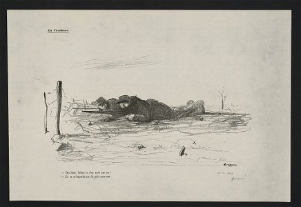En Tirailleurs. Dis donc, l'abbé, tu n'en rates pas un ! - - Ça ne m'empêche pas de prier pour eux LCCN2015647937