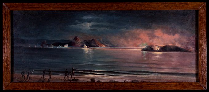 Encouraçado Aquidabã forçando a barra do Rio de Janeiro, da coleção Museu Histórico Nacional
