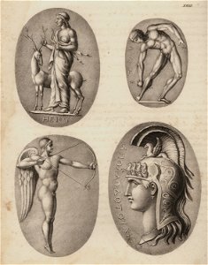 Geschnittene Steine- Artemis, Tydeus, Eros, Athene - Horner Johann Jakob - 1834