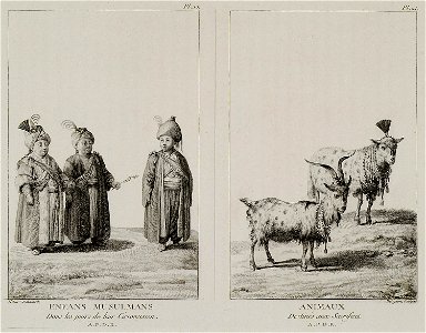 Enfans Musulmans dans les jours de leur circoncision Animaux destinés aux sacrifices - D'ohsson Mouradgea - 1787