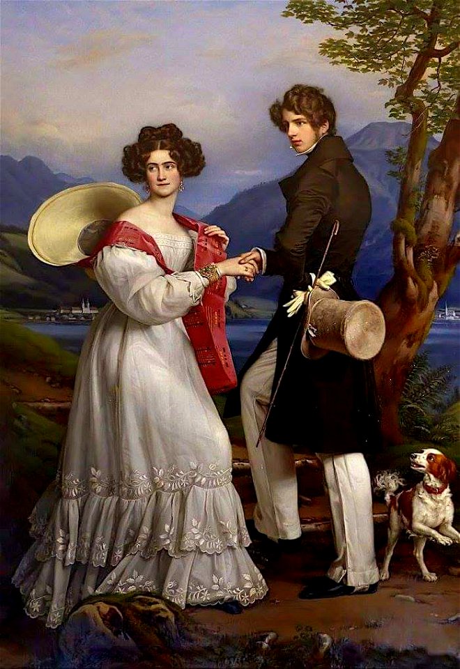 Engagement portrait of Duke Maximilian Joseph in Bavaria and Princess Ludovika of Bavaria