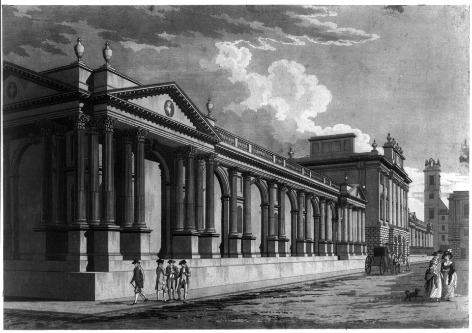 England. Principal front, Bank of England as designed by Sir Robert Taylor ca. 1790 LCCN2004669276