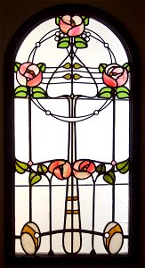 English Art Nouveau window, pre-1907. Free illustration for personal and commercial use.