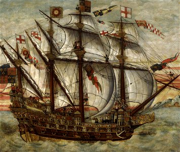 English school - c. 1575, the Henry Grace à Dieu (The Great Harry), oil on panel, Sotheby's sale L09635, Oct. 29, 2009