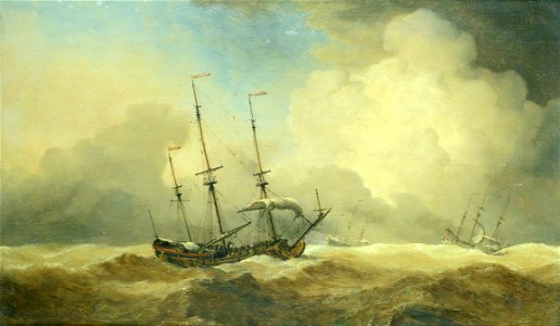 English ships at sea running before a gale RMG F6915