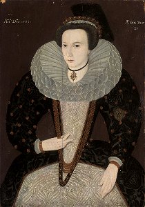 English School Portrait of a Lady Aged 21 in 1583