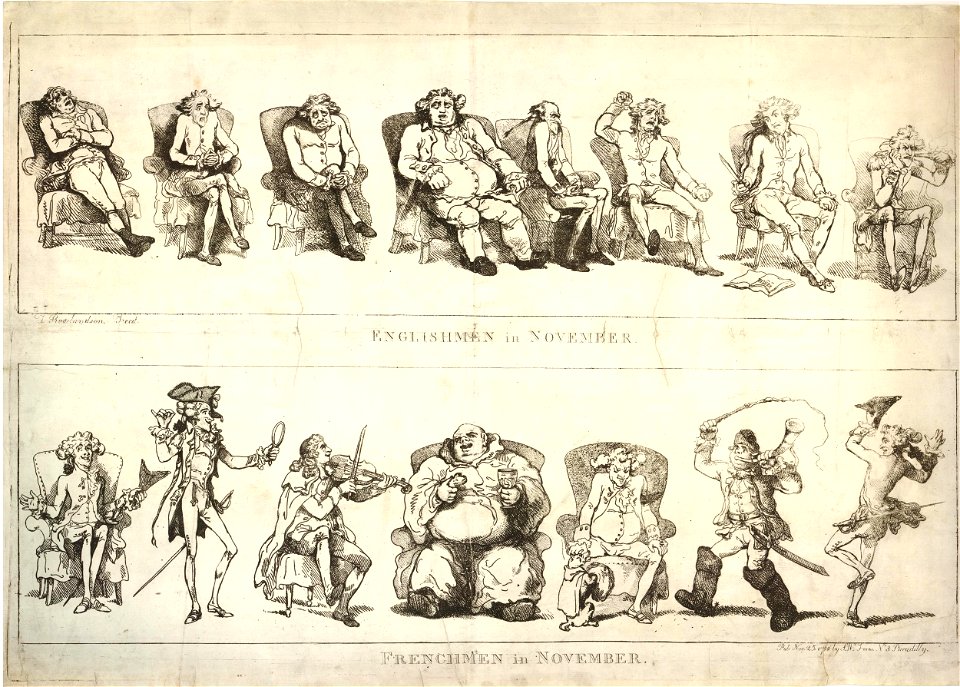 Englishmen in November. - Frenchmen in November. (BM 1982,0619.4)