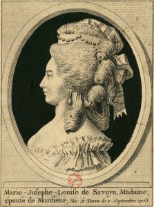 Engraved portrait of Marie Josephine Louise of Savoy - 18th century. Free illustration for personal and commercial use.